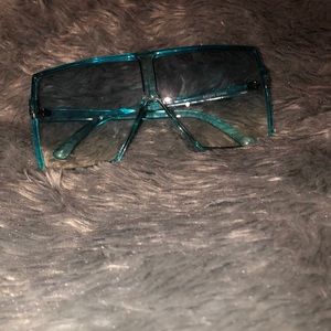 Clear blue squared oversized sunglasses